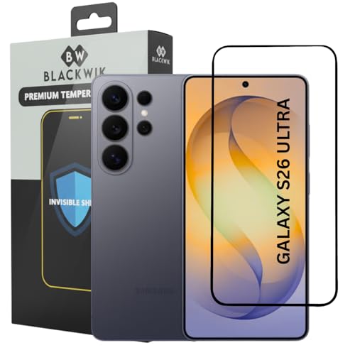 Image of Blackwik Premium Tempered Glass Screen Protector for Samsung Galaxy S26 Ultra with Edge-To-Edge Protector Coverage | Easy Installation Kit (Black)