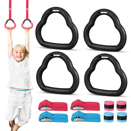 Anillas de Gimnasia con Correas Ajustables Azul y Rojo