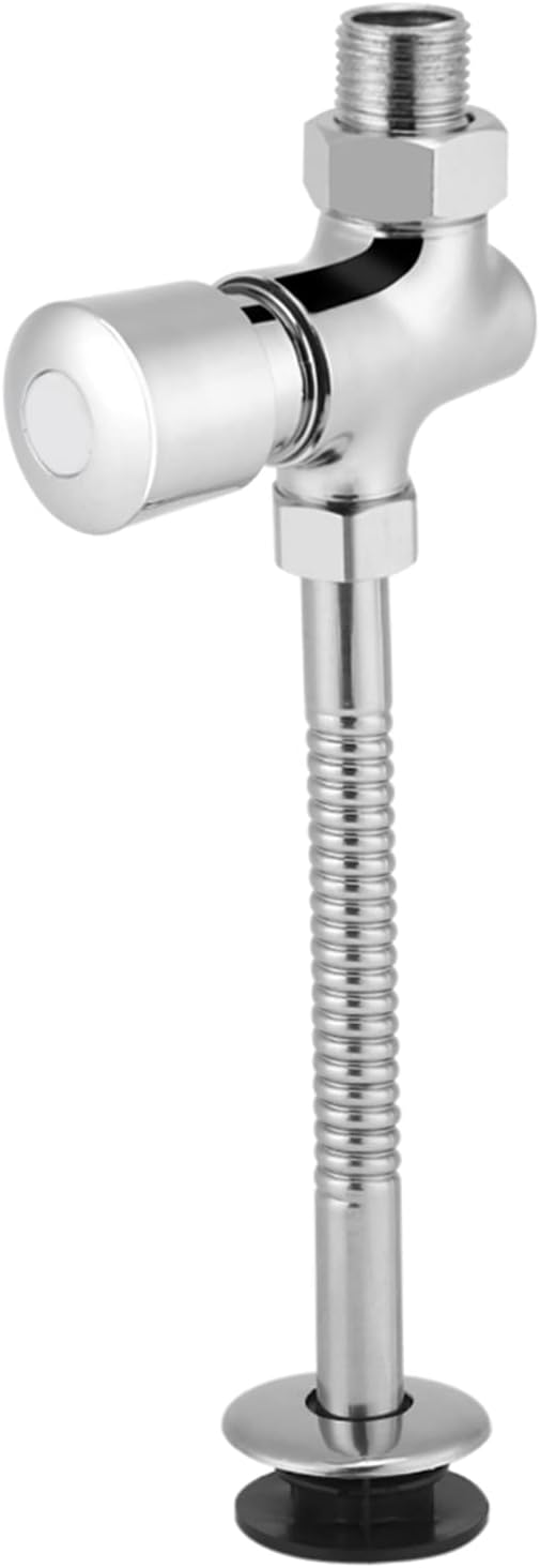 Zerone Urinal Flush Valve,Toilet Urinal Flush Valve Wall Mounted Button Type with 0.8Gpf Manual Automatic Shutoff Flush Valve (1)