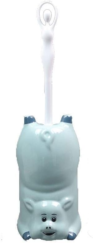 Toilet Brush Holder Funny Toilet Brush Holder Toilet Cleaning Brush 4 Colors Toilet Brushes,Toilet Brush with Holder (Blue)
