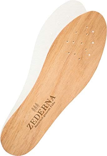 Zederna Cedar Wood Shoe Insoles 1 Pair, Cedar/RedUS M 12/W 13.5/EU 46