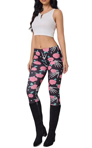 Image of sissycos Women's 80s Leggings Neon Artistic Splash Printed Buttery Soft Stretchy Pants