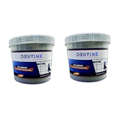 Image of DESTINE READY-TO-MIX inchTILE GROUT inch (16 COLOURS) (ALL PACKS: 100 Gm,250 Gm,400 Gm,800 Gm,1 Kg), Waterproof, Cement Based Tile Joint Filler, Crack Filler, Tiles Gap Filler (2 Kg, Green)