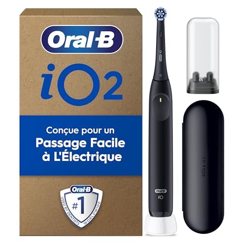 Brosse à dents électrique Oral-B iO 2 noire et 2 brossettes de rechange Ultimate Clean