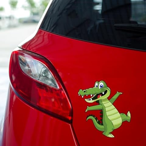 Astute Grace Funny Alligator Stickers - Cute Self Adhesive Reptile Car Sticker for Wall, Phone, Laptop Kids Room | 6 Inch | AG-909 Cover