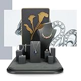 PPXCZZ Juego de 10 soportes de exhibición de joyas, organizador de collares, pulseras y aretes con base de madera y tela de franela, perfecto para el hogar, tiendas y ferias comerciales