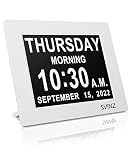 SVINZ 8" Dementia Clock, Ultra Large Display for Seniors, Digital Day Clock with 5 Alarms, Auto-Dimm