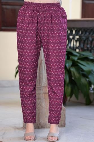 Image of Rajnandini Women Pure Cotton Jaipuri Printed Kurta And Pant With Dupatta Set (JOPLJPR867-P P)