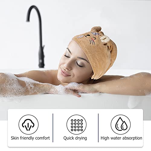 Lurrose 3Pcs Cabelo Toalha De Microfibra Envoltório Torção Turbante Absorvente Coral Do Velo de Seca