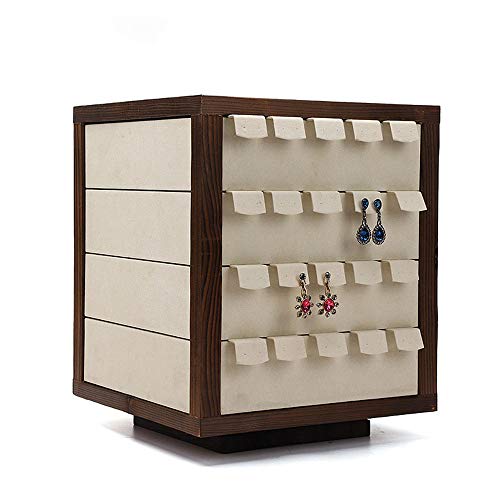 Liergou Colgante de joyería Soporte para Brazalete de Madera, Collar de aretes, Soporte para Brazalete para la organización y exhibición de Joyas (Color : Wood, tamaño : 37 * 30cm)