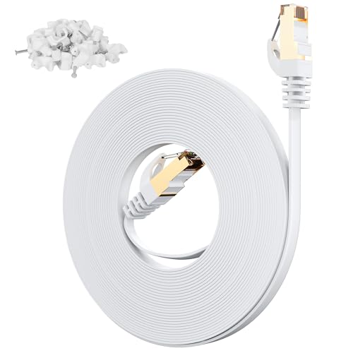 Câble de raccordement LAN fin Cat 7 d'extérieur pour étendre internet au jardin
