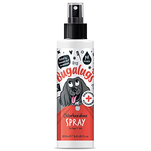 BUGALUGS Dog Spray for pawly skin - dog grooming pet spray. Great for dogs with stressed skin. Cleans Wrinkles for puppy, dogs & cat grooming