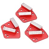 Trapezoid Diamond Grinding Shoes, 3Pcs Concrete Cutting 6‑Hole Straight Teeth Red 30# for Industry High Grinding Efficiency with Long Life, Low Noise