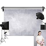 Kate 7x5ft/2.2m(W) x1.5m(H) Light Grey Background Light Purple Backdrop Retro Textured Abstract Photography Props Studio Digital Printed Backdrop