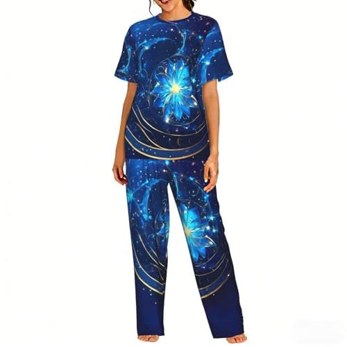 Ensemble de pyjama doux femmes vêtement de nuit imprimé marguerites