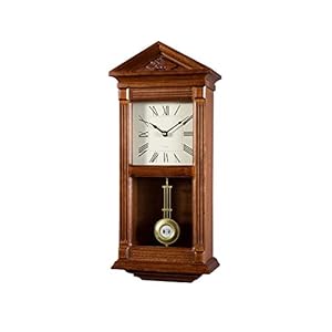 Reloj de Pared de péndulo 49cm, Reloj de pendulo, Reloj de carrillon Antes de Las campanadas, Fabricado en Madera.