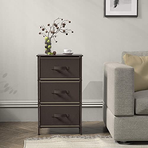 Simple Houseware Nightstands Dresser For Bedroom 3-Tier Organizer Drawer Storage Tower, Brown #TOP3