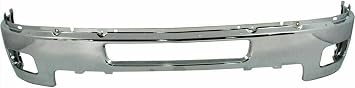 AUTOS PARTS PLUS New Front Bumper + Upper Cover Chrome + Lower Valance Air Deflector + Extension Textured Direct Replacement Compatible With Chevrolet Silverado 2500HD 3500HD 2011-2014 GM1002837