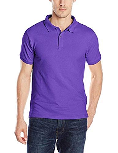 IZOD Uniform Young Mens Short Sleeve Pique Polo, Purple, 36/37