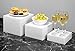 Red Co. Set of 3 Glossy White Acrylic Cube Display Nesting Risers with Hollow Bottoms