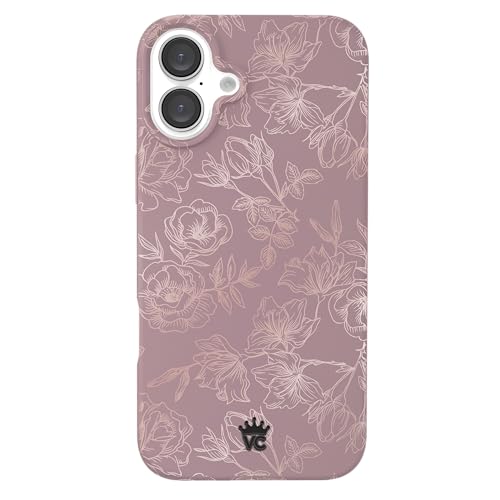 VELVET CAVIAR for iPhone 16 Plus Case Flowers Floral - Compatible with MagSafe [16ft Drop Tested] - Purple, Rose Gold