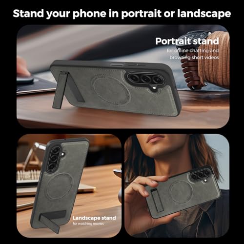 Image of Lunivop for Samsung Galaxy A17 5G Phone Case 6.7 inch PU Leather Gray