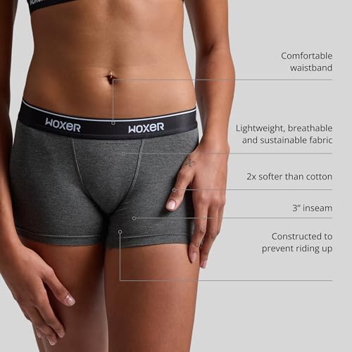 Image of Woxer Womens Boxers - Star 3 inch Boy Shorts Underwear for Women - Boxer Briefs