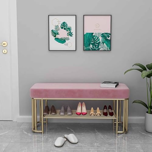 Banc à chaussures avec rangement en métal pour une entrée ordonnée et propre
