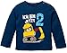 MoonWorks® Baby Langarm-Shirt erster | zweiter Geburtstag Bär Bagger Bauarbeiter Baggerfahrer Geburtstagsshirt Bio-Baumwolle Junge 2 Jahre Navy 92/98 (16-24-Monate)