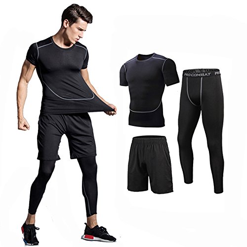 最安値 Belike コンプレッション インナー スポーツ Tシャツ セット メンズ ブラック S 2631 の価格比較