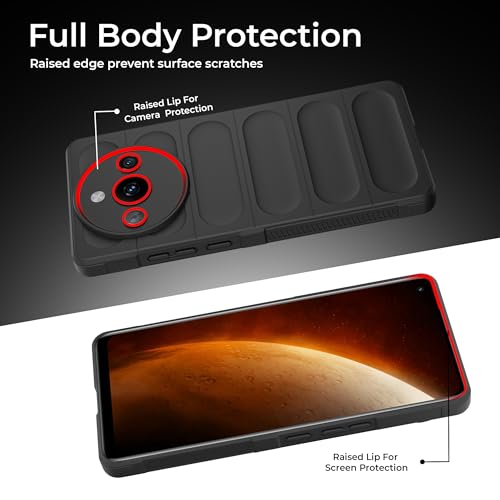 Image of A rtistque Liquid Silicone Stripes Back Cover Case for Realme Narzo 60 5G | with Camera Protection | with Inner Fabric | Anti Slip Grip | AirBag Case - Black