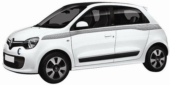 CG94 Retrovisor mecánico derecho [lado del pasajero] para coche: TWINGO - Calota negra - con sonda