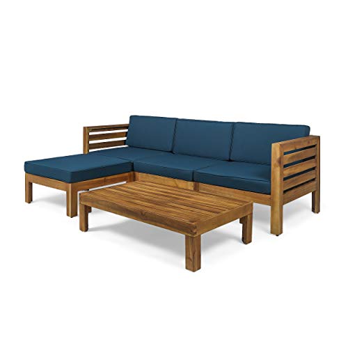 Christopher Knight Home Alice Outdoor 5 Piece Acacia Wood Sofa