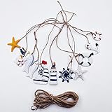 Hoshisea 10 Stück Maritime Anhänger Nautische Deko Anker, Nautisch Fische Anker Anhänger, Maritimes Deko-Set, Für Innendekorationen in Schlafzimmern, Wohnzimmern, Badezimmern und Esszimmern