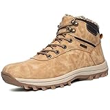  JIANYE Winterschuhe Herren Damen Warm Gefüttert Winterstiefel Wasserdicht Outdoor Trekkingschuhe Gr.36-48 Khaki 48