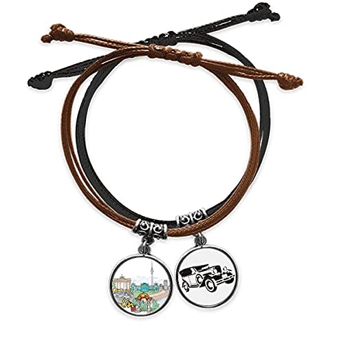 Bracelet Allemagne Berlin un souvenir d'architecture en cuir