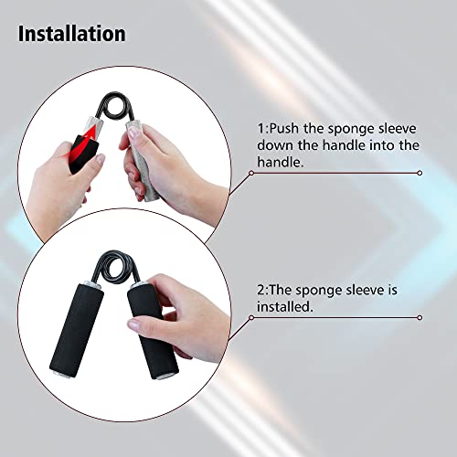 Decilud Grip Strength Trainer Set, 50Lb-300Lb 6 Pack Metal Hand Grip Set No Slip Heavy-Duty Finger, Wrist & Forearm Exercise Strengthener For Home Office & Gym, Muscle Building Grip Strength Trainer #TOP4