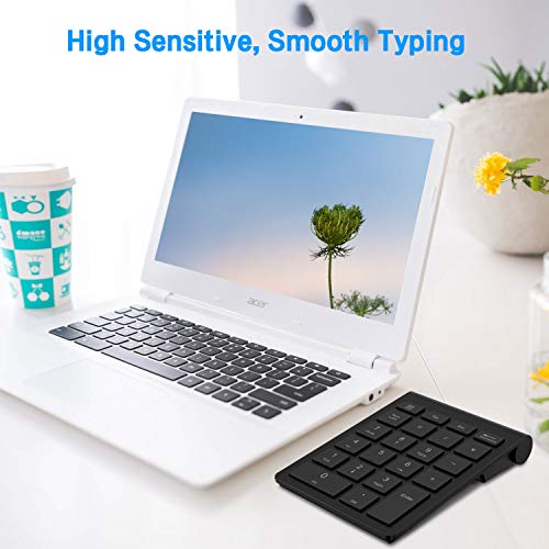 Numeric Keypad, TedGem 2.4GHz Portable Number Pad Wireless Number Pad with USB Receiver, 22-Key Number Pad for Laptop Shortcut Keypad Data Entry for Laptop Desktop Computer PC (Black) - Thumbnail 7