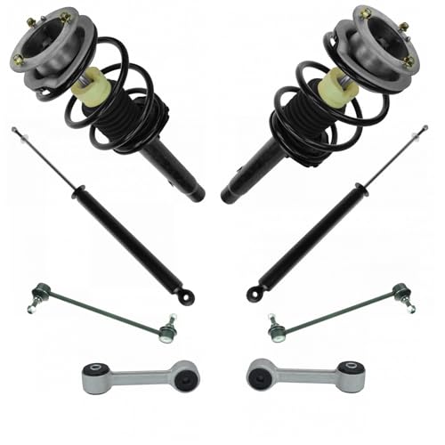 Image of TRQ Front and Rear Suspension Kit Complete Strut & Coil Spring Assembly Shock Absorber Sway Bar Stabilizer Link Compatible with 99-06 BMW