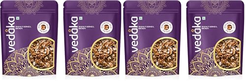Image of Amazon Brand - Vedaka Dried Walnut Kernels | Premium Walnut Kernel | 1 Kg | Broken Akhrot | Delectable And Crunchy | Pack Of 4, Each 500 G
