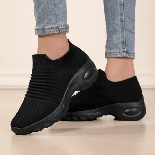 Image of Non Slip Work Shoes Women, Slip On Sneakers Women,Work Shoes Walking Gym Nurse Mesh Casual Fashion Sneakers Comfort Breathable Lightweight