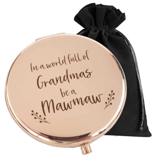 Mawmaw Gifts, Mawmaw Birthday Gift, Maw Maw Gifts for Mothers Day, Maw Maw Present from Grandchildren, Christmas, Compact Mirror (in a World Full of Grandmas be a Mawmaw)