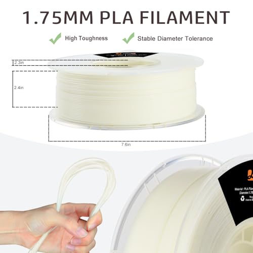 Image of LOVOON 3D Printer Filament Glow in Dark, Luminous Glow Blue PLA,Magic irradiative 3D PLA Filament 1.75mm, for Halloween and Christmas Decorations, Glow-Sky Blue,1KG(2.2lbs) /Spool