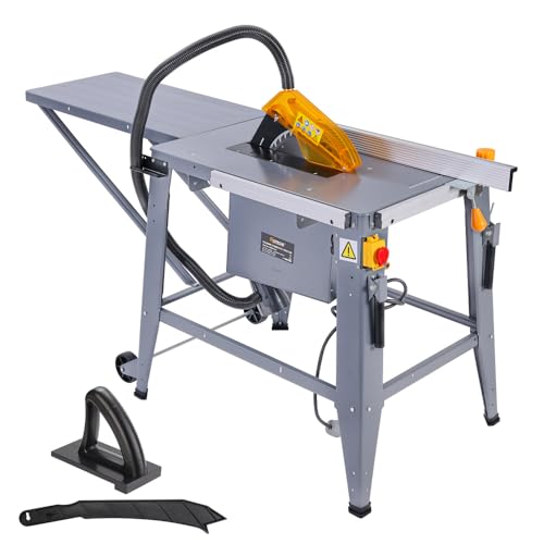 Hoteche 12-3/8-Inch Table Saw - 3-HP Electric Power Saw with Stand and Extendable Table for Woodworking, Carpentry, DIY Projects
