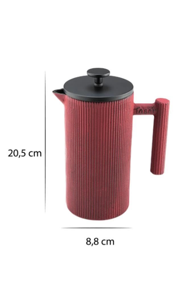 Taşev Bambum Taşev Linden Döküm French Press Kırmızı,8681734460074