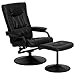 Flash Furniture BT-7862-BK-GG Contemporary Black LeatherSoft Recliner/Ottoman with Wrapped Base