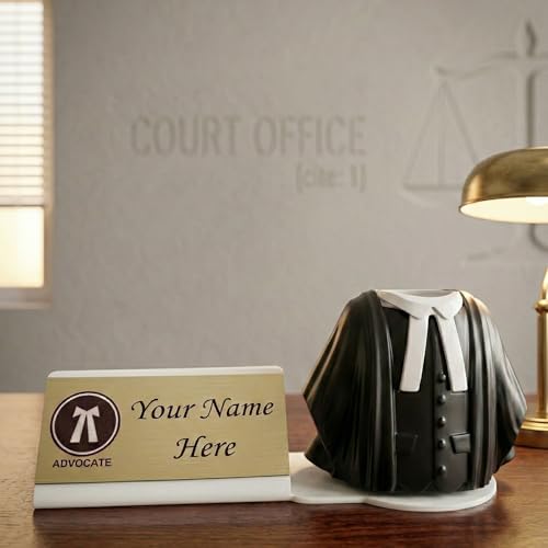 Shayona Personalized Advocate Name Plate with Lawyer Coat pen holder stand for Lawyers, Unique Pen Stand, Ideal Gift for Law Students, Courtroom Decor -12 inch