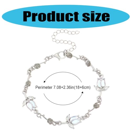 Adjustable Alloy Flower Flower Bracelet Versatile Flower Crystal Embellished Bracelet Charm for Weddings and Dates3