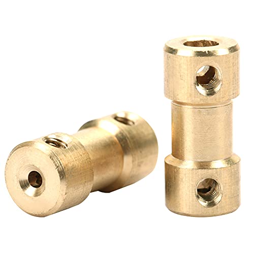 3.0 to 6.0mm Brass Shaft Coupling Joint Connector, Motor Copper Shaft Coupling Coupler Extension Connector(3mm to 6mm)
