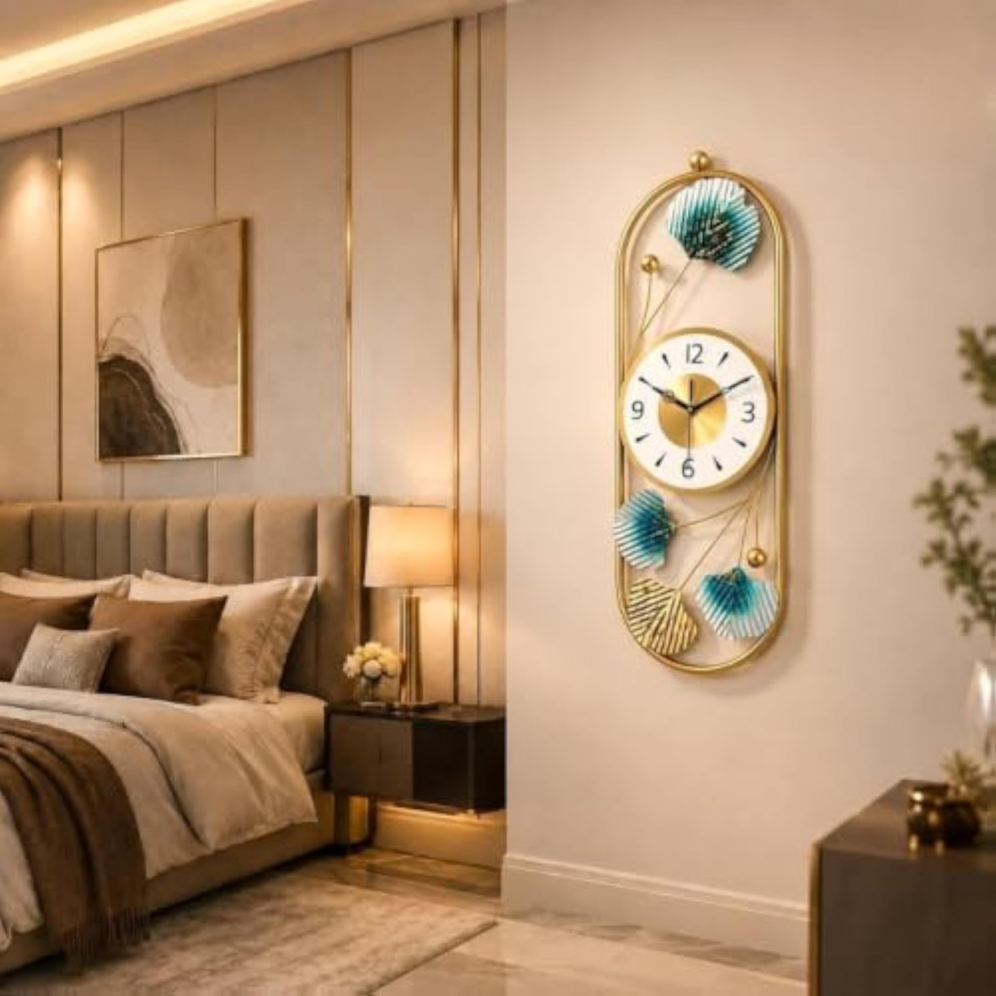 Modern Art Wall Clock Luxury Metal Designer Timepiece